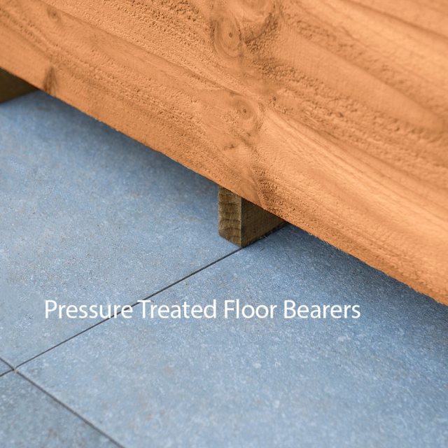 8x6 Forest Overlap Pent Garden Shed - Pressure Treated Floor Bearers
