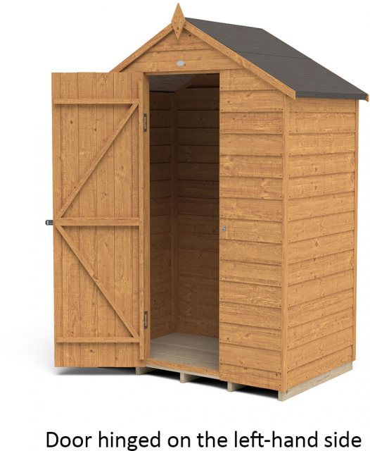 5 x 3 Forest Overlap Shed - Windowless - isolated with door hinged on the left hand side