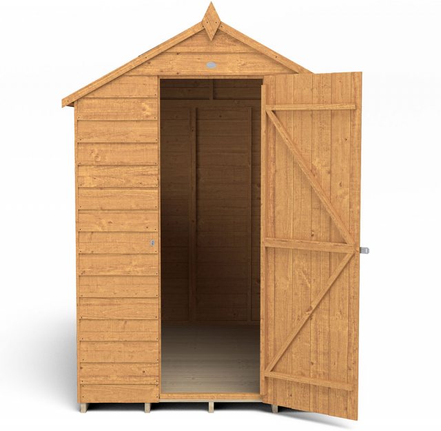 7x5 Forest Overlap Apex Garden Shed -  isolated with door located on the right hand side