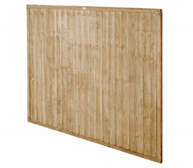 5ft High Forest Closeboard Fence Panel - Pressure Treated - Isolated angled view