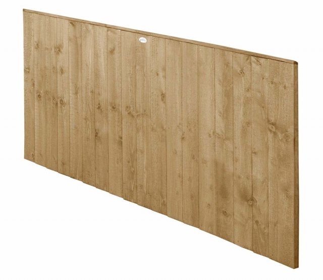 3ft High Forest Featheredge Fence Panel - Pressure Treated - isolated angled view
