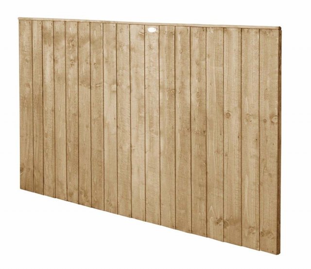 4ft High Forest Featheredge Fence Panel - Pressure Treated - isolated angled view