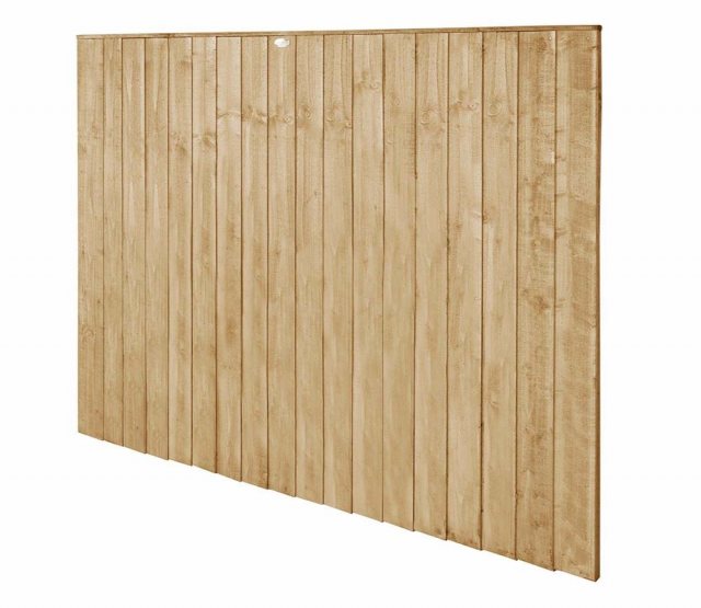 5ft High Forest Featheredge Fence Panel - Pressure Treated - isolated angled view