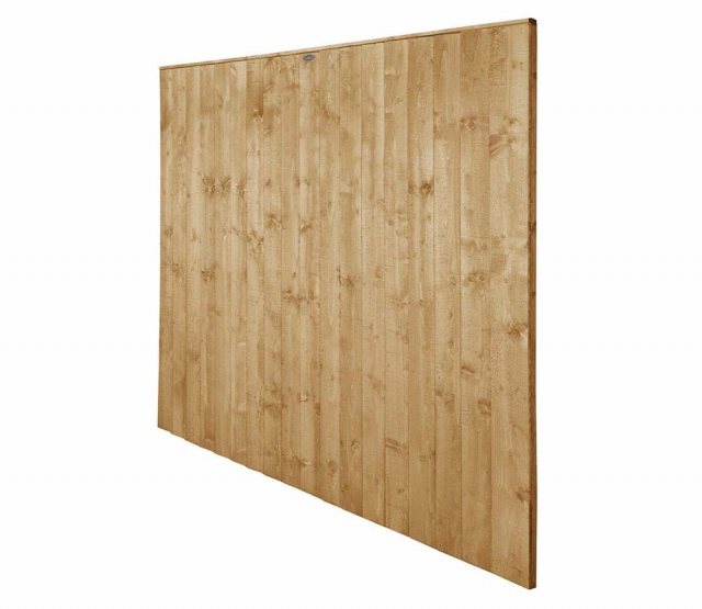 6ft High Forest Featheredge Fence Panel - Pressure Treated - isolated angled view