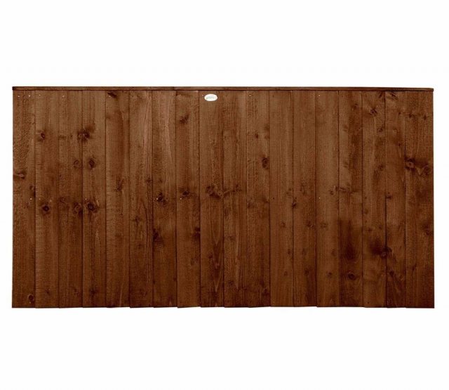 3ft High Forest Featheredge Fence Panel - Brown Pressure Treated - Isolated View