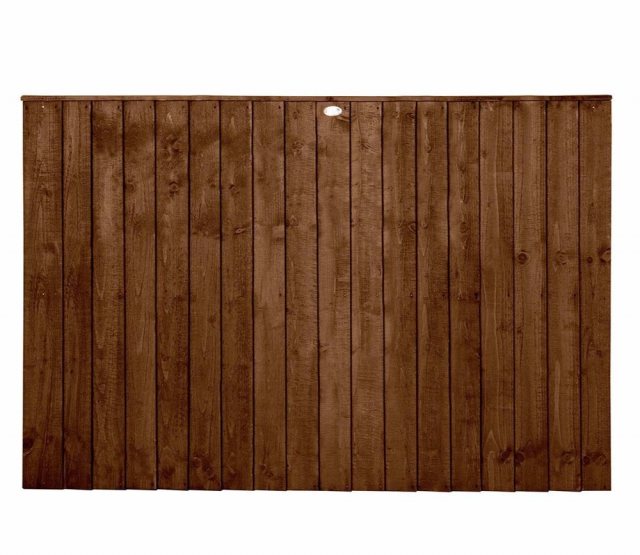 4ft High Forest Featheredge Fence Panel - Brown Pressure Treated - Isolated View
