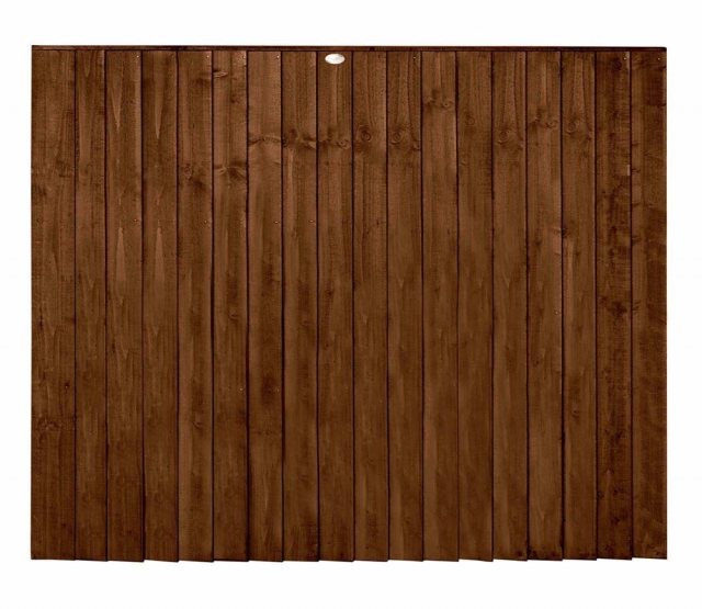 5ft High Forest Featheredge Fence Panel - Brown Pressure Treated - Isolated View