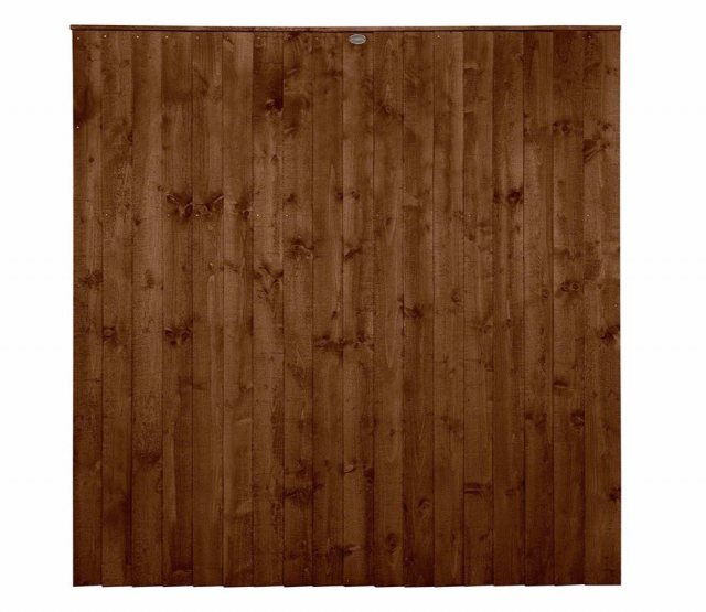 6ft High Forest Featheredge Fence Panel - Brown Pressure Treated - Isolated View