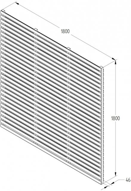 6ft High Forest Contemporary Double-Sided Slatted Fence Panel - Anthracite Grey - dimensions