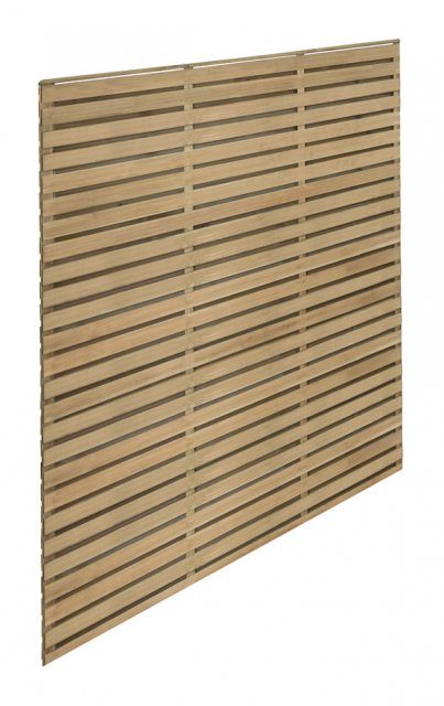 5ft High Forest Double Slatted Fence Panel - Pressure Treated - isolated angled view