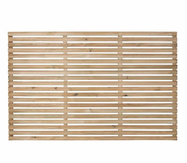 4ft High Forest Contemporary Slatted Fence Panel - Pressure Treated - isolated front view