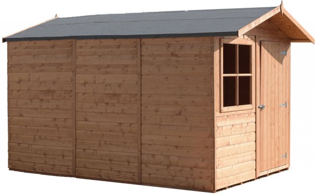 10x7 Shire Tongue and Groove Shed - isolated with showing left hand side elevation