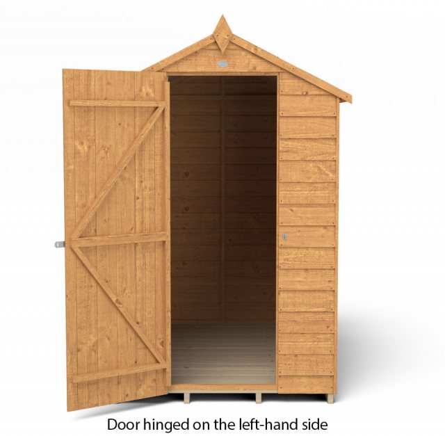 6x4 Forest Overlap Shed - Windowless - isolated with door hinged on the left hand side