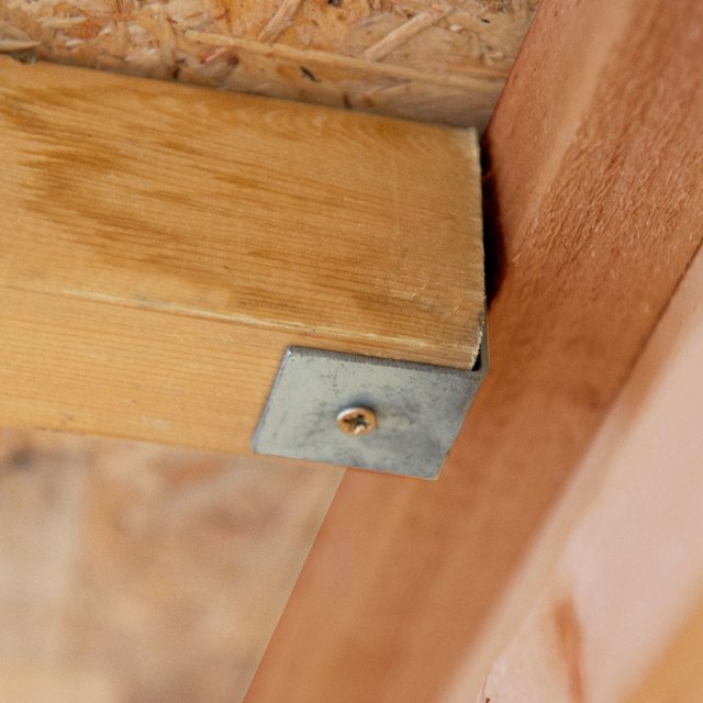7x5 Forest Overlap Pent Shed - metal support brackets