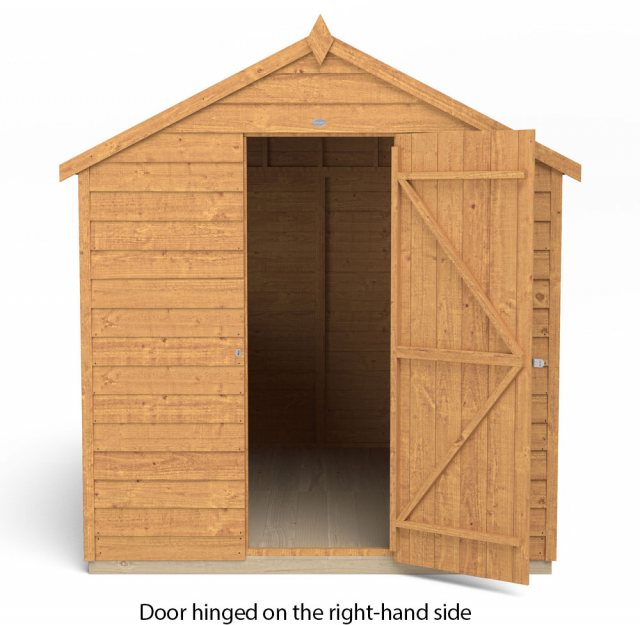 8x6 Forest Overlap Shed - isolated with door hinged on the right hand side