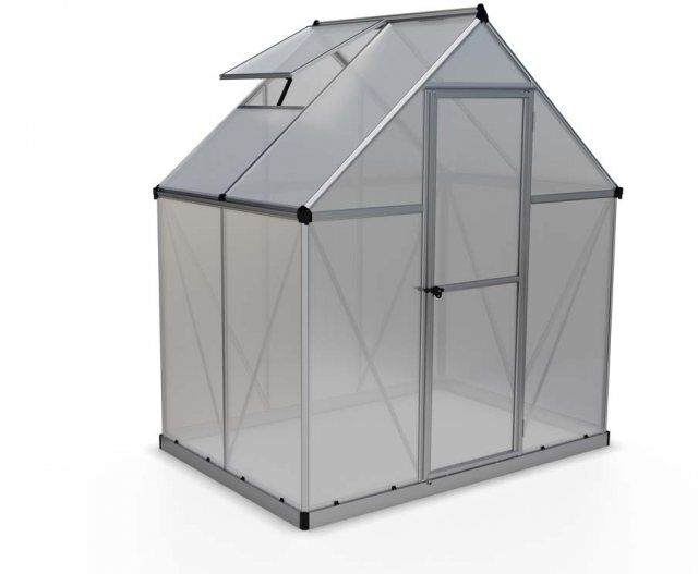 6 x 6 Palram Mythos Greenhouse in Silver - isolated view