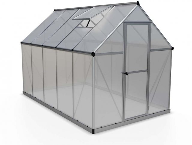 6 x 10 Palram Mythos Greenhouse in Silver - isolated view