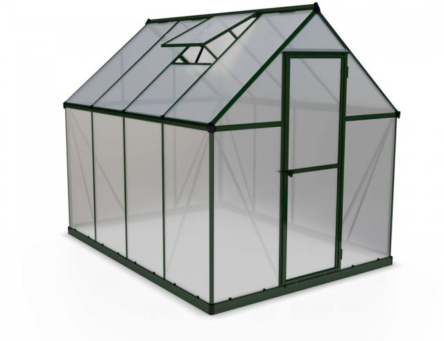 6 x 8 Palram Mythos Greenhouse in Green - isolated view