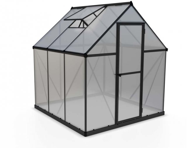 6 x 6 Palram Mythos Greenhouse in Grey - isolated view