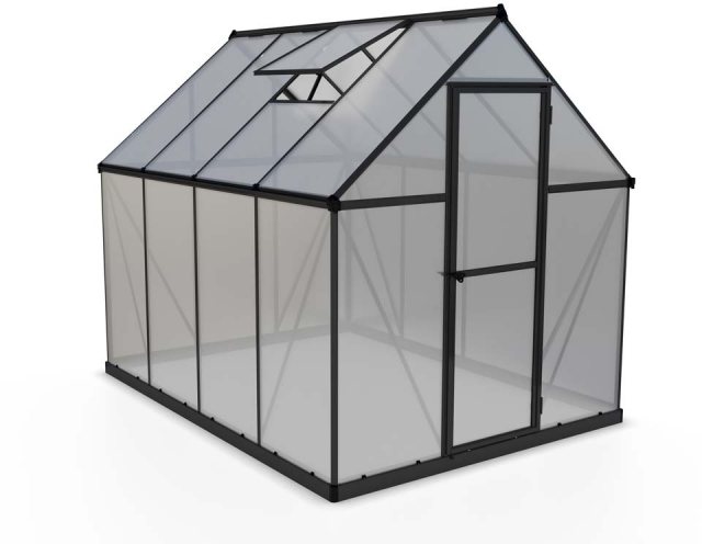6 x 8 Palram Mythos Greenhouse in Grey - isolated view