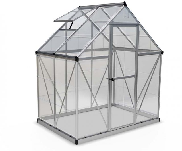 6 x 4 Palram Harmony Greenhouse in Silver - isolated view
