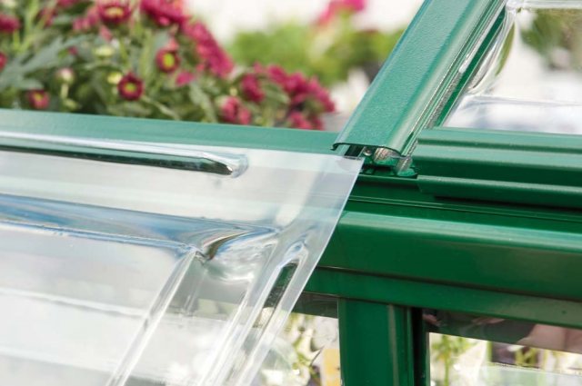 Palram Harmony Greenhouse in Green - easy slide polycarbonate panels