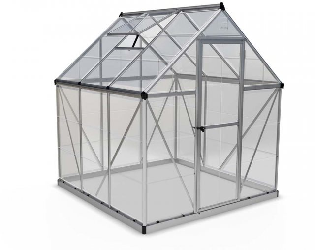 6 x 6 Palram Harmony Greenhouse in Silver - isolated view