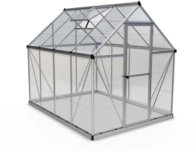 6 x 8 Palram Harmony Greenhouse in Silver - isolated view