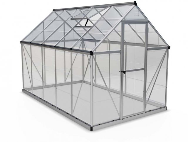 6 x 10 Palram Harmony Greenhouse in Silver - isolated view