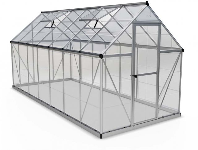 6 x 14 Palram Harmony Greenhouse in Silver - isolated view
