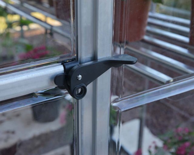 8 x 4 Palram Lean To Grow House Greenhouse in Silver - door handle can be locked with a padlock