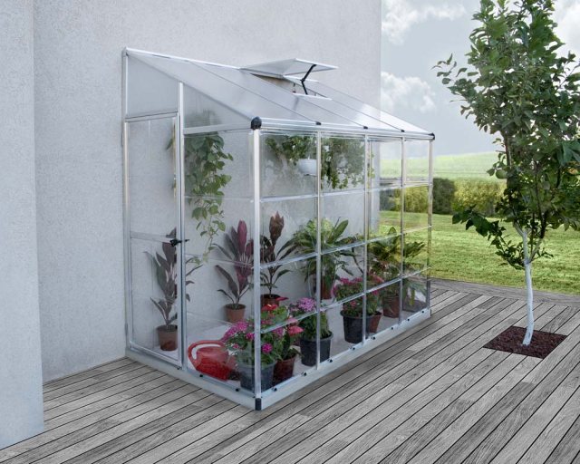 8 x 4 Palram Lean To Grow House Greenhouse in Silver