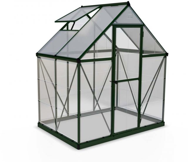 6 x 4 Palram Hybrid Greenhouse in Green - isolated view