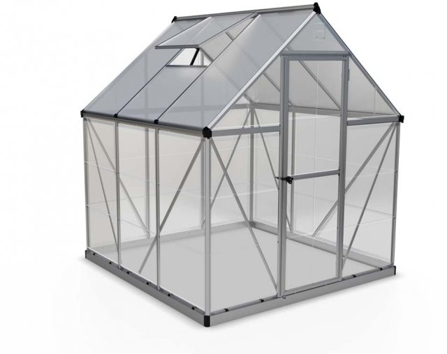 6 x 6 Palram Hybrid Greenhouse in Silver- isolated view