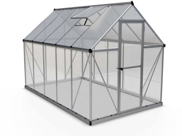 6 x 10 Palram Hybrid Greenhouse in Silver - isolated view