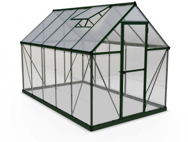 6 x 10 Palram Hybrid Greenhouse in Green- isolated view