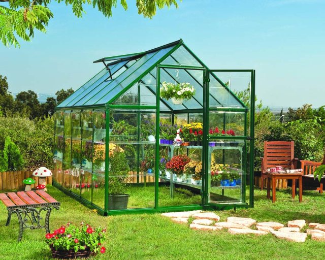 6 x 10 Palram Hybrid Greenhouse in Green - in situ