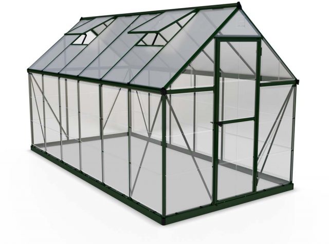 6 x 12 Palram Hybrid Greenhouse in Green - isolated view