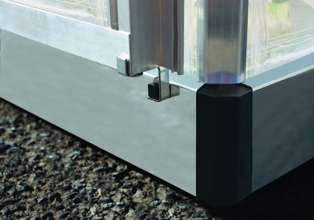 Palram Hybrid Greenhouse in Silver - galvanised steel base aids stability