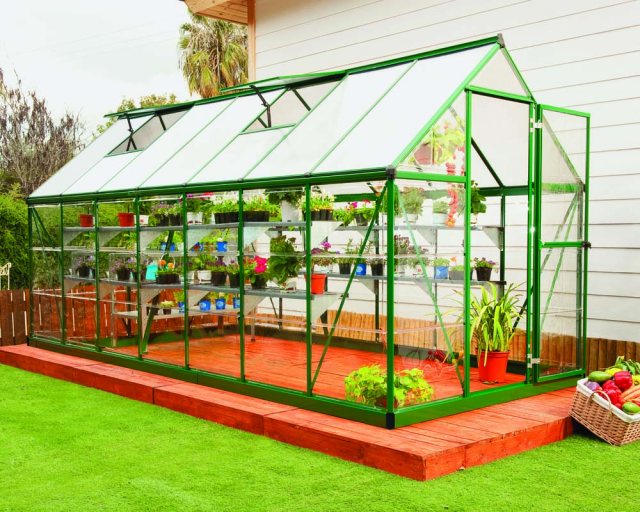 6 x 14 Palram Hybrid Greenhouse in Green - in situ