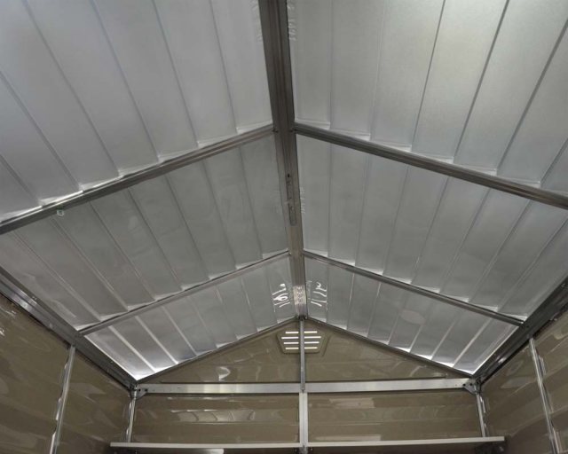 6x8 Palram Skylight Plastic Apex Shed - Tan - Skylight roof