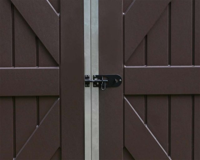 6x10 Palram Skylight Plastic Apex Shed - Tan - door lock