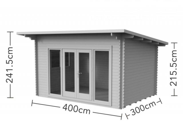 10 x 13 Forest Melbury Pent Log Cabin - dimensions