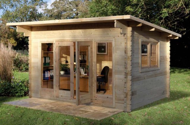 10 x 13 Forest Melbury Pent Log Cabin - full view