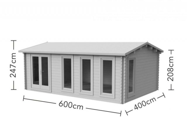 13 x 10  Forest Blakedown Log Cabin - dimensions