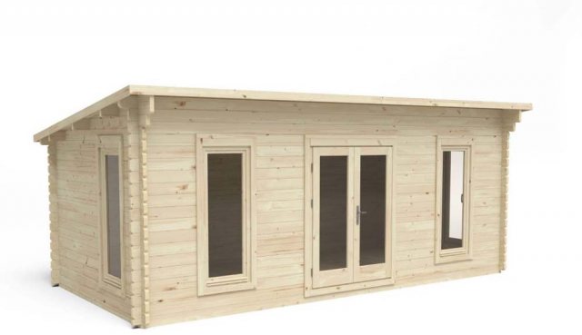 10 x 20 Forest Arley Pent Log Cabin - 3/4 view