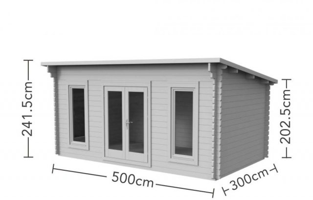 10 x 16 Forest Elmley Pent Log Cabin - dimensions