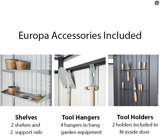 10 x 8 Biohort Europa 5 Metal Shed - Accessories