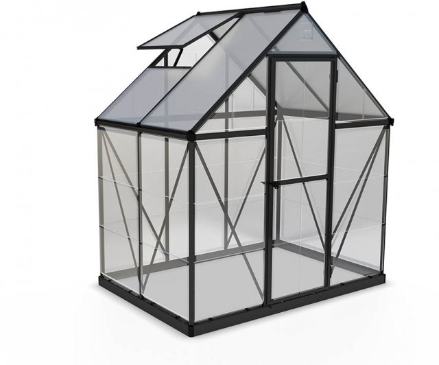 6 x 4 Palram Hybrid Greenhouse in Grey - isolated view