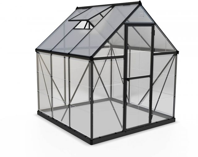 6 x 6 Palram Hybrid Greenhouse in Grey - isolated view